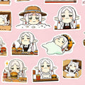 Anime elf mage chibi sticker set with cute fantasy expressions for journals laptops and water bottles