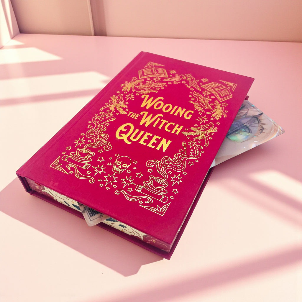 Large anime lenticular bookmark used in a fantasy book