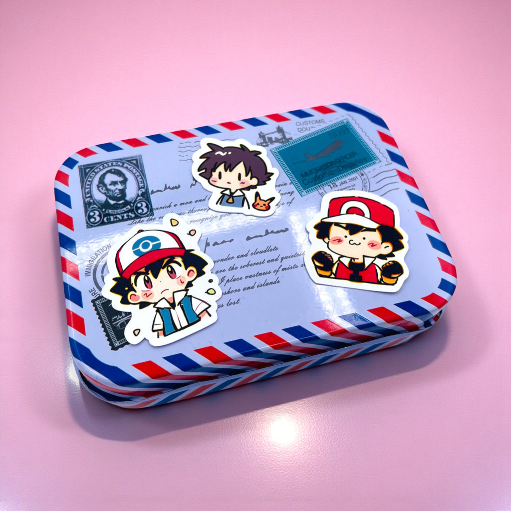 Ash Ketchum chibi trainer sticker mystery pack for kawaii stationery collectors
