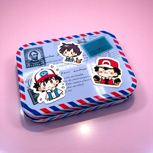 Ash Ketchum chibi trainer sticker mystery pack for kawaii stationery collectors