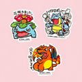 Charizard Blastoise Venusaur vinyl stickers Japanese pop art trio waterproof glossy decals