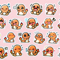 Charmander mini sticker set with 20 kawaii chibi mood stickers for journals planners and toploaders