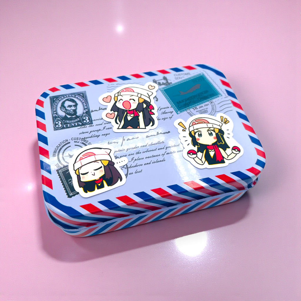 Dawn chibi trainer sticker set for kawaii stationery collectors