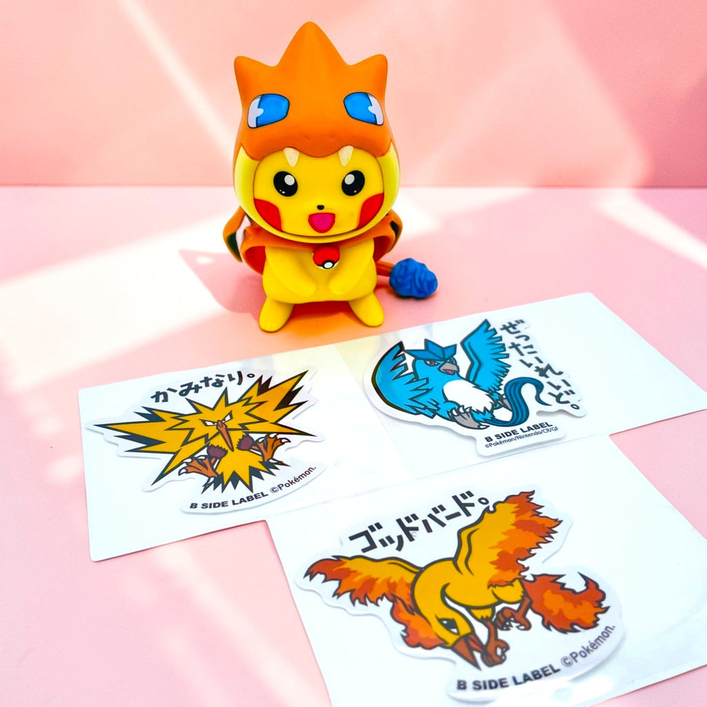 Zapdos Japanese Sticker, Moltres Japanese Sticker, Articuno Japanese Sticker