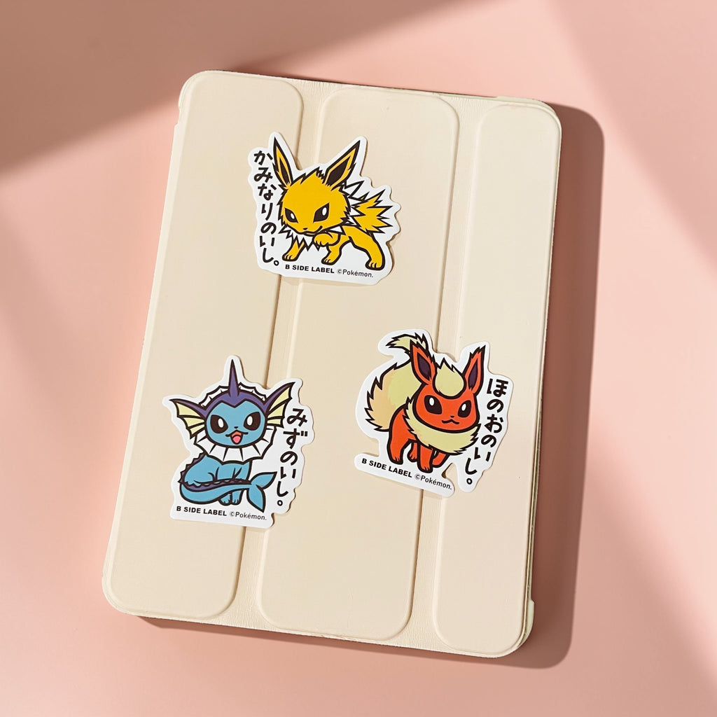 Jolteon Flareon Vaporeon B-Side Label Stickers on iPad tablet