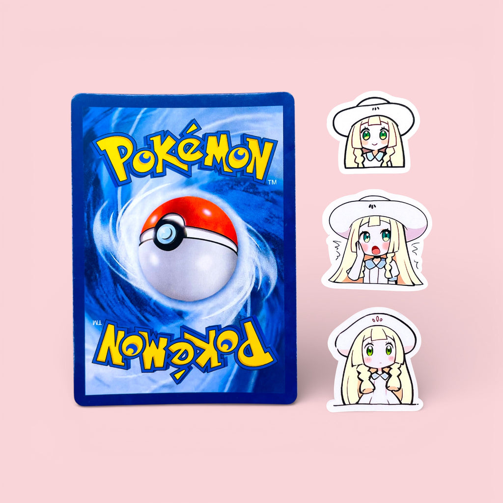 Lillie chibi trainer stickers 2.5 to 3 cm shown for size comparison