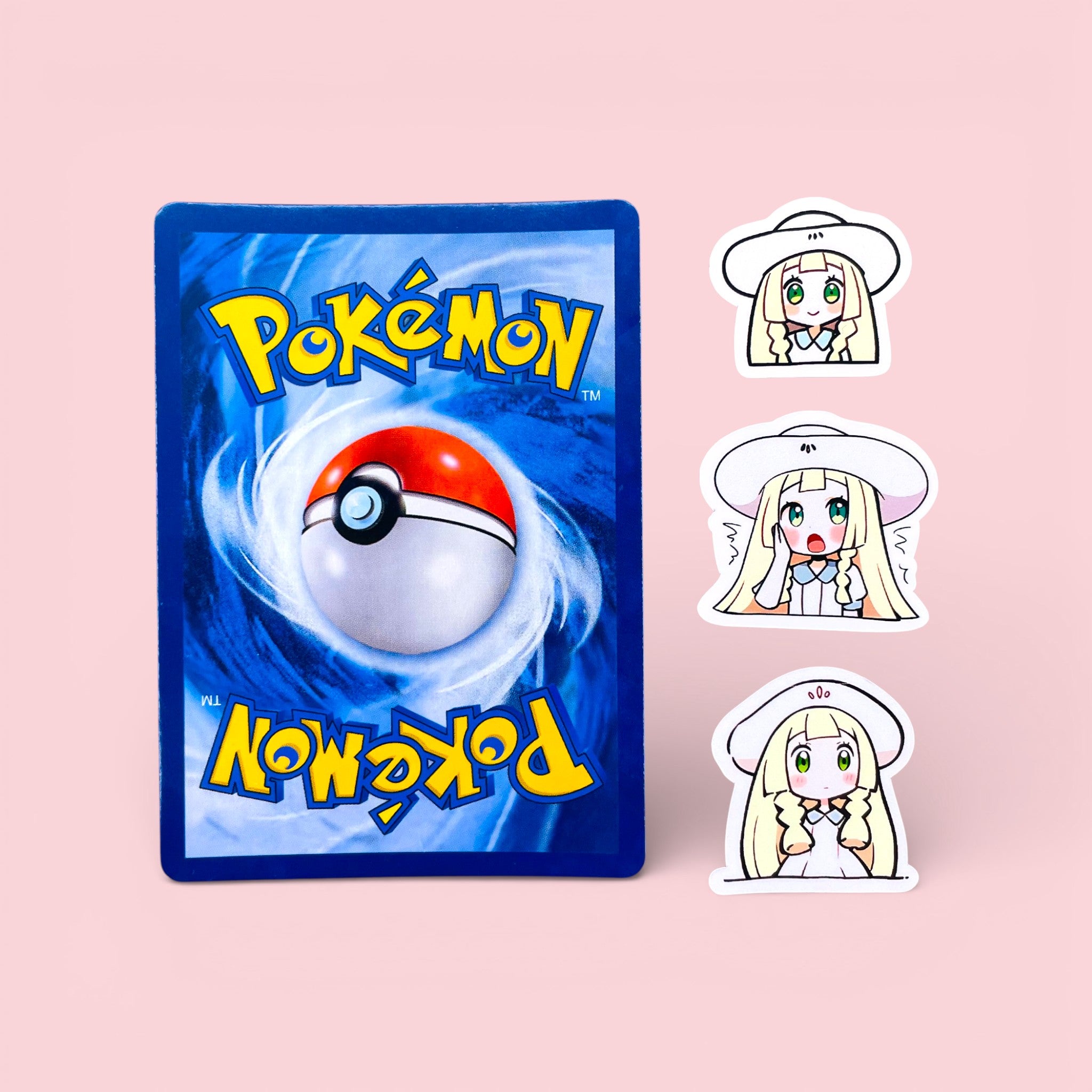 Lillie chibi trainer stickers 2.5 to 3 cm shown for size comparison
