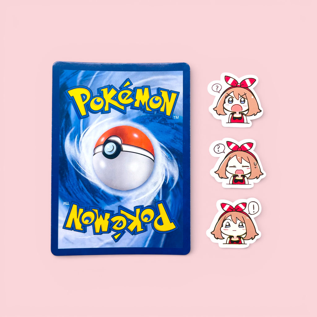 May chibi trainer stickers 2.5 to 3.5 cm shown for size comparison