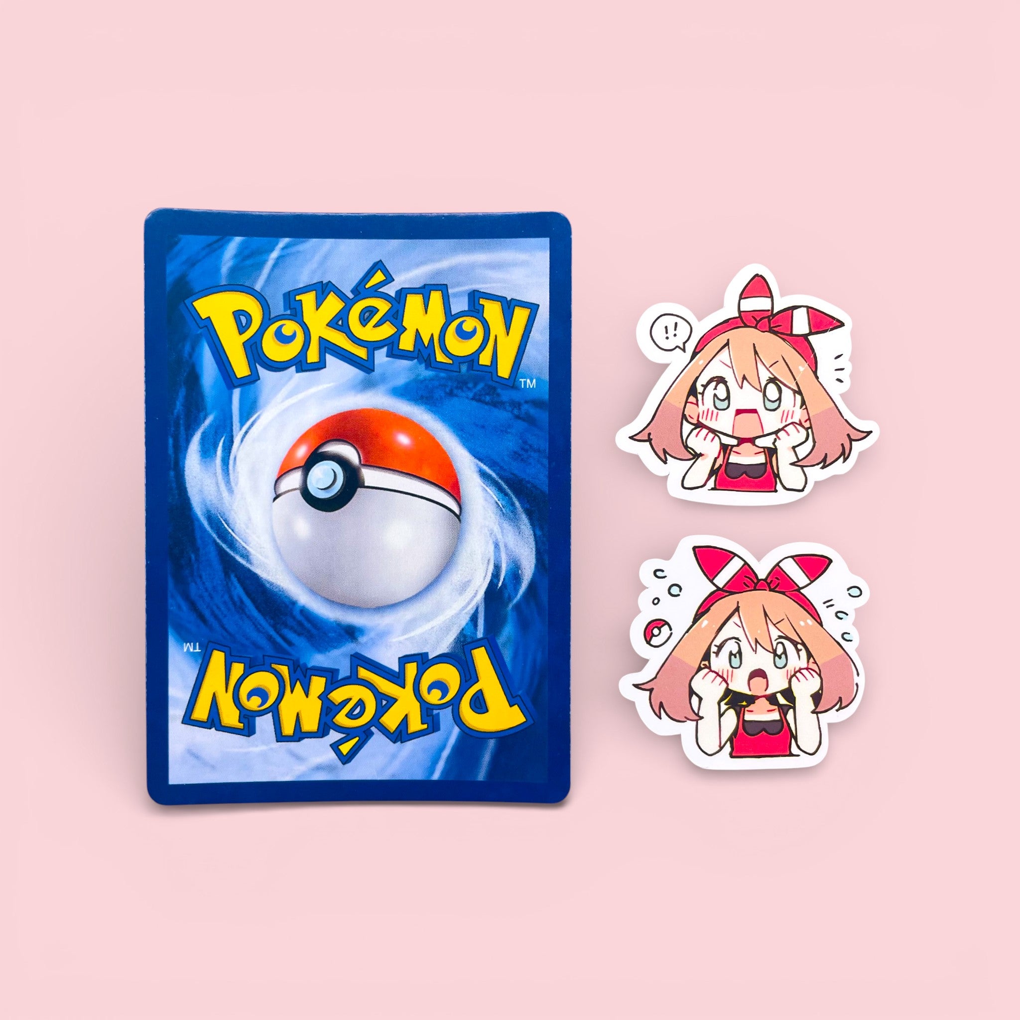 May chibi trainer stickers 2.5 to 3.5 cm shown for size comparison