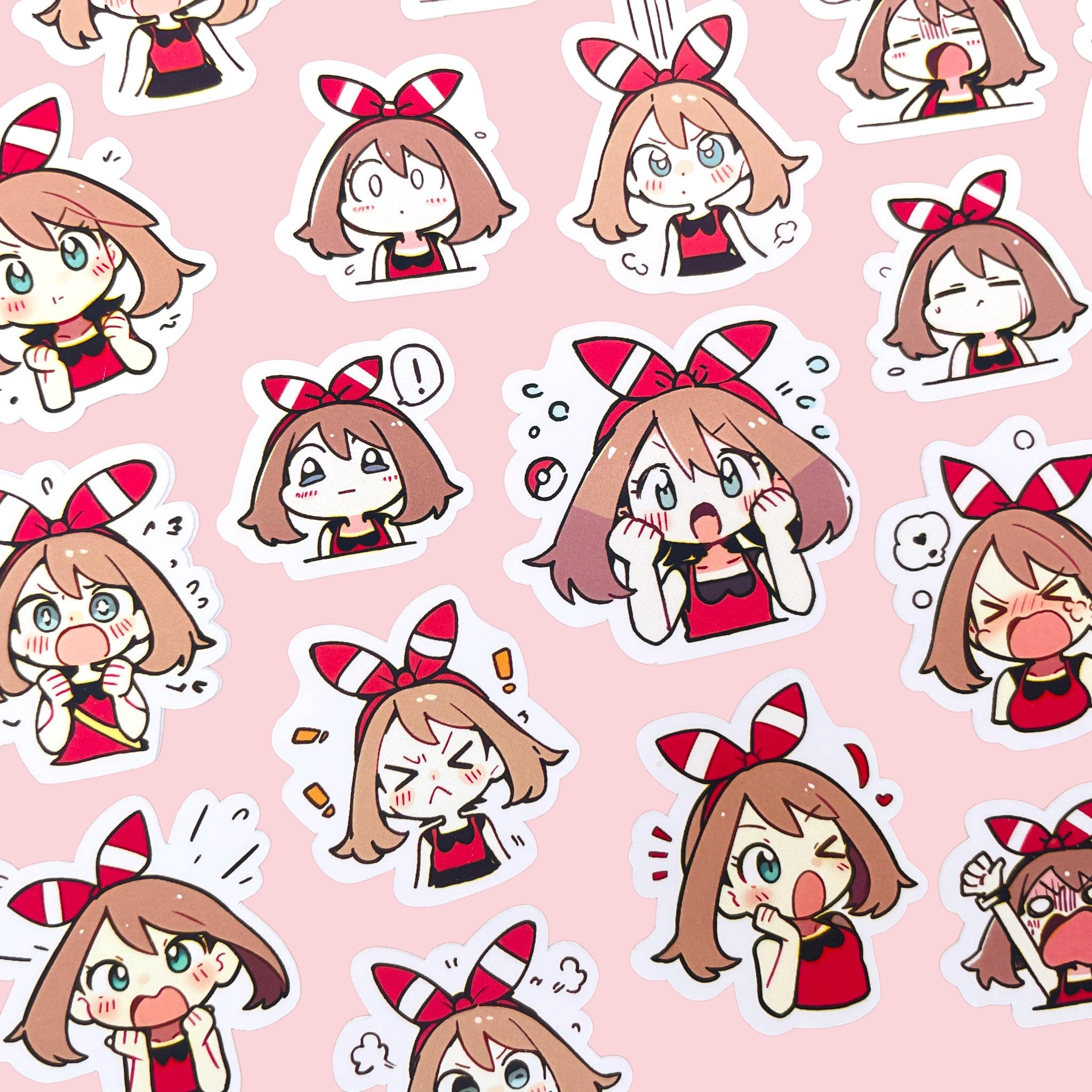 May chibi trainer sticker set with 40 kawaii mood stickers for journals planners and toploaders