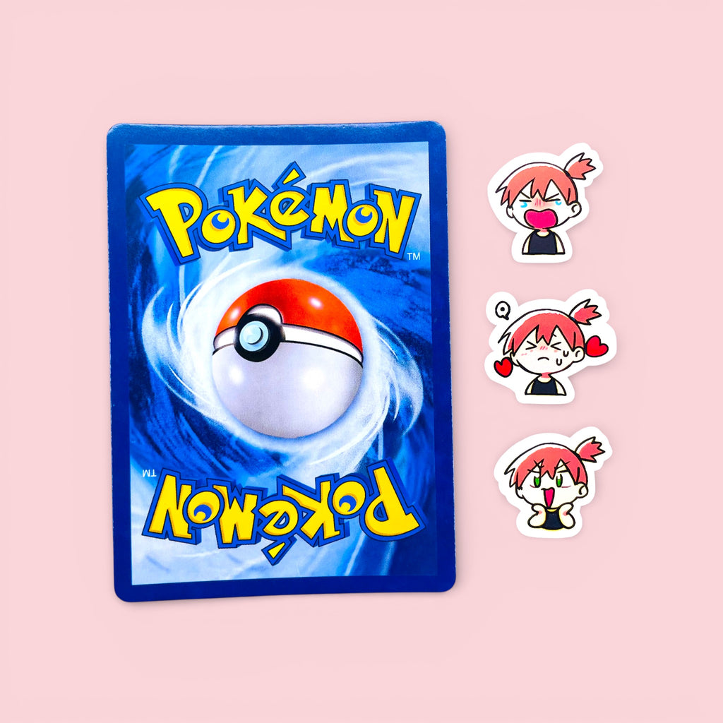 Misty chibi trainer stickers 2.5 to 3 cm shown for size comparison