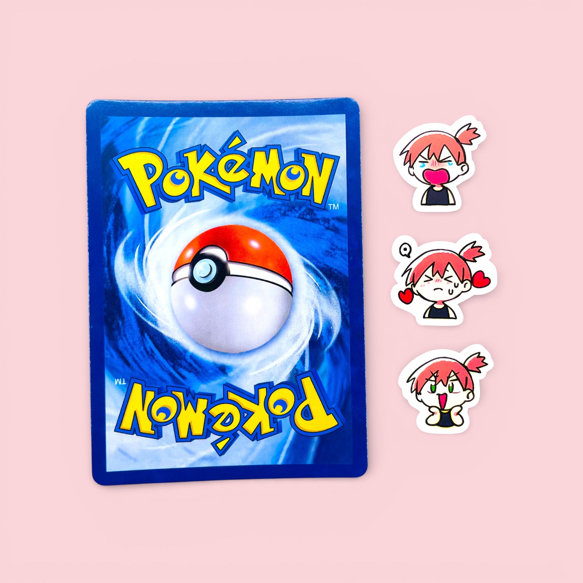 Misty chibi trainer stickers 2.5 to 3 cm shown for size comparison