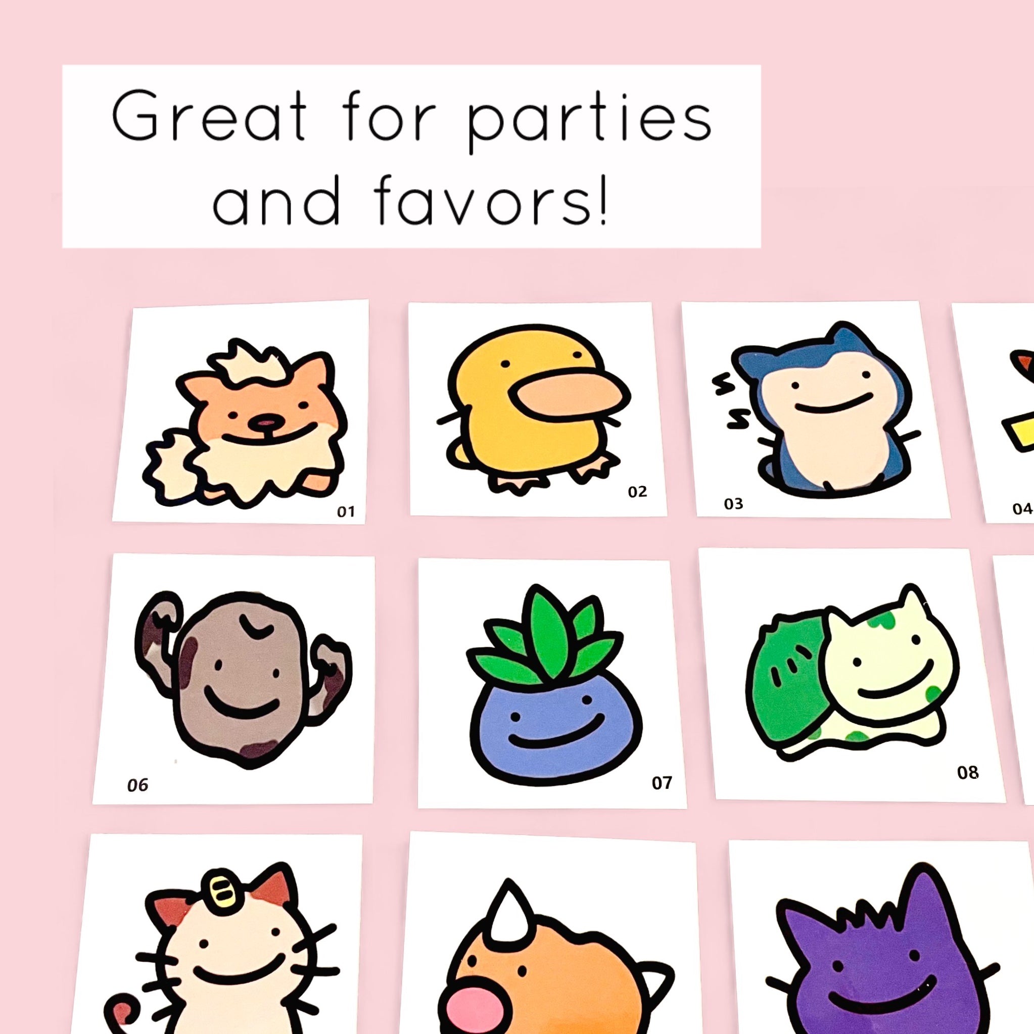 Cute Monster Temporary Tattoos • Waterproof • Party Favors • Kids Birthday