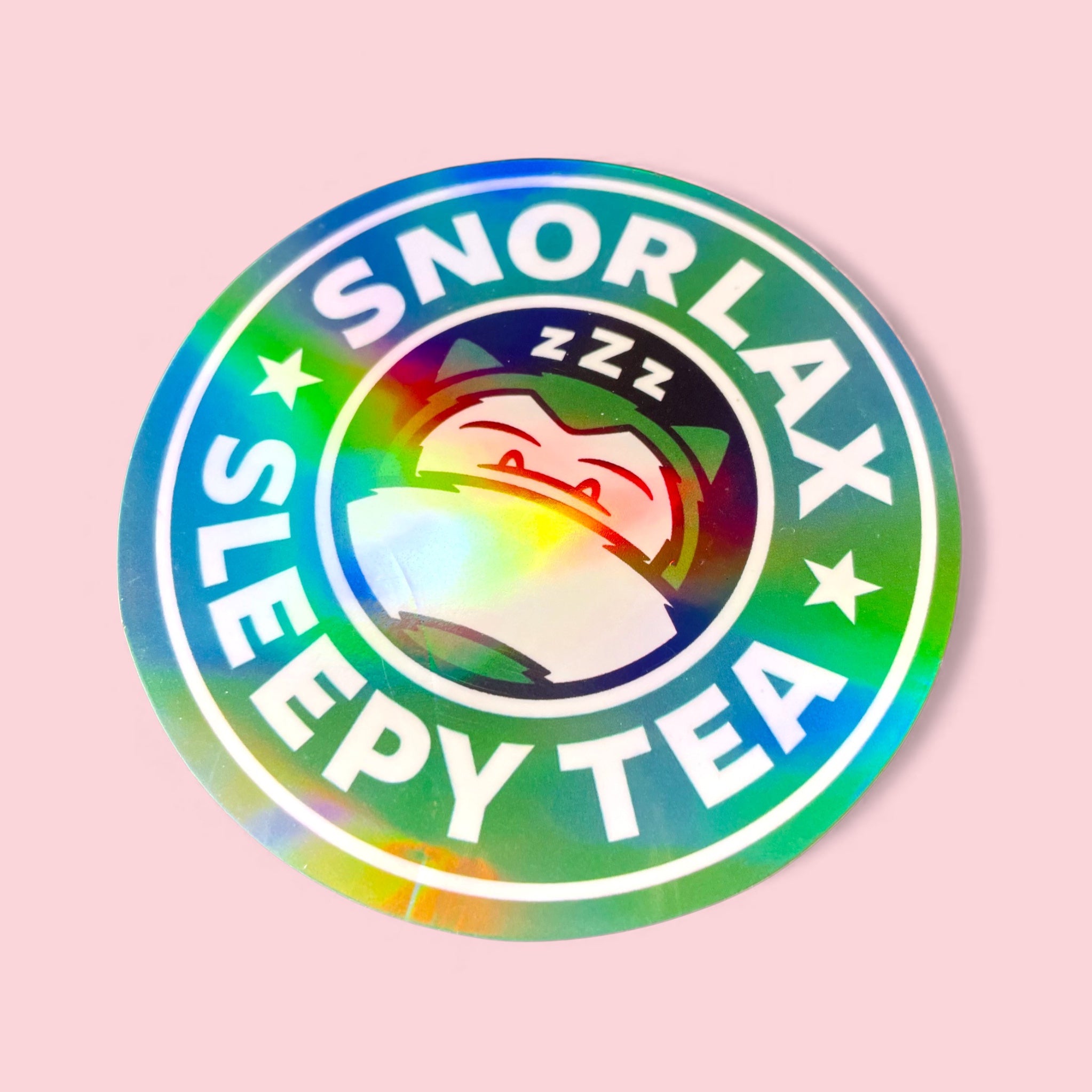 Large Snorlax Sleepy Cafe Holographic Sticker