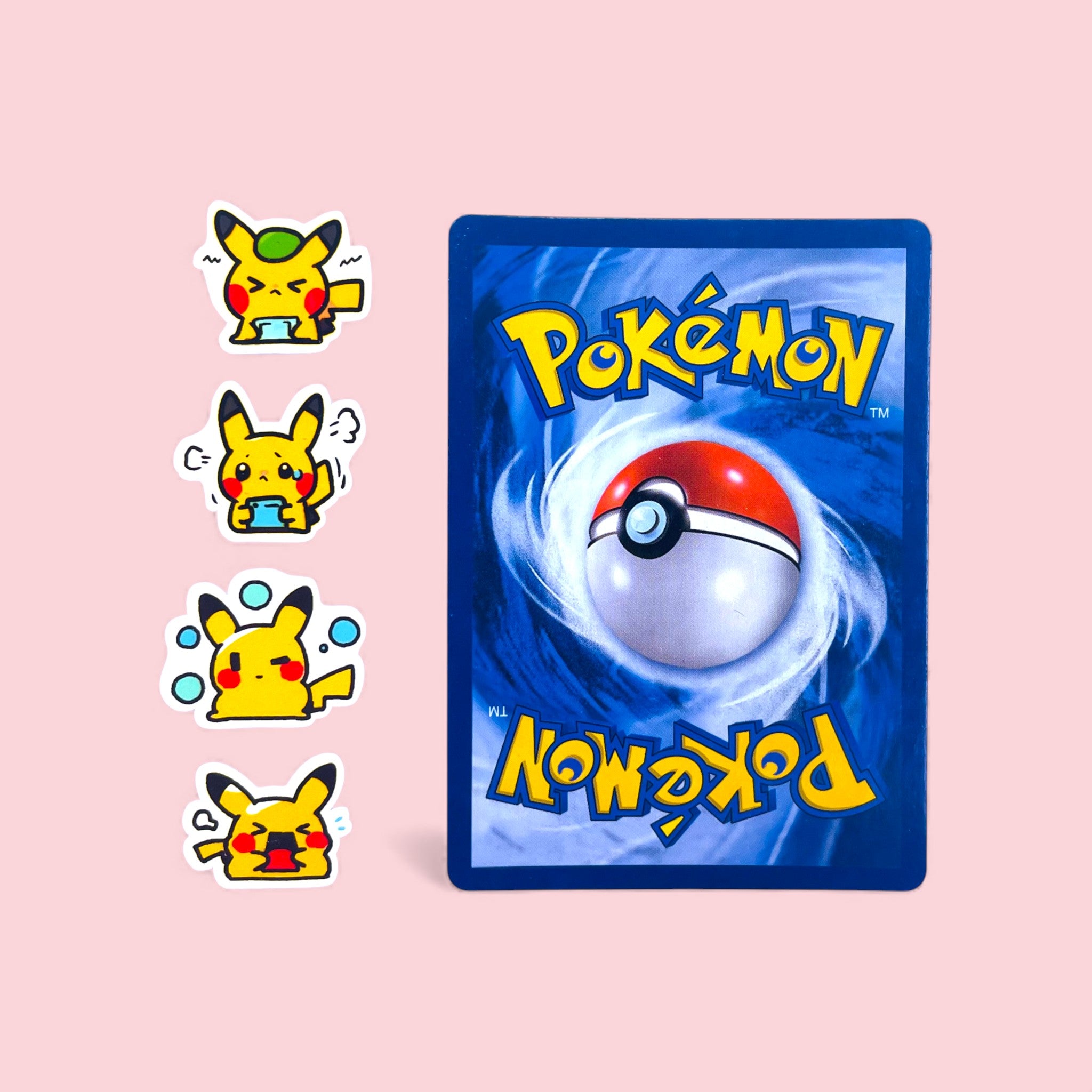 Tiny Pikachu mini stickers 1.5 to 2 cm shown for size comparison