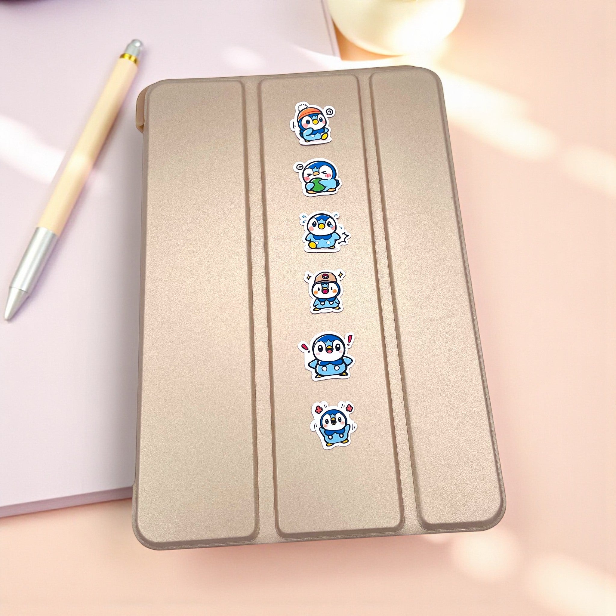 Piplup mini sticker set with 50 kawaii chibi mood stickers for journals planners and toploaders