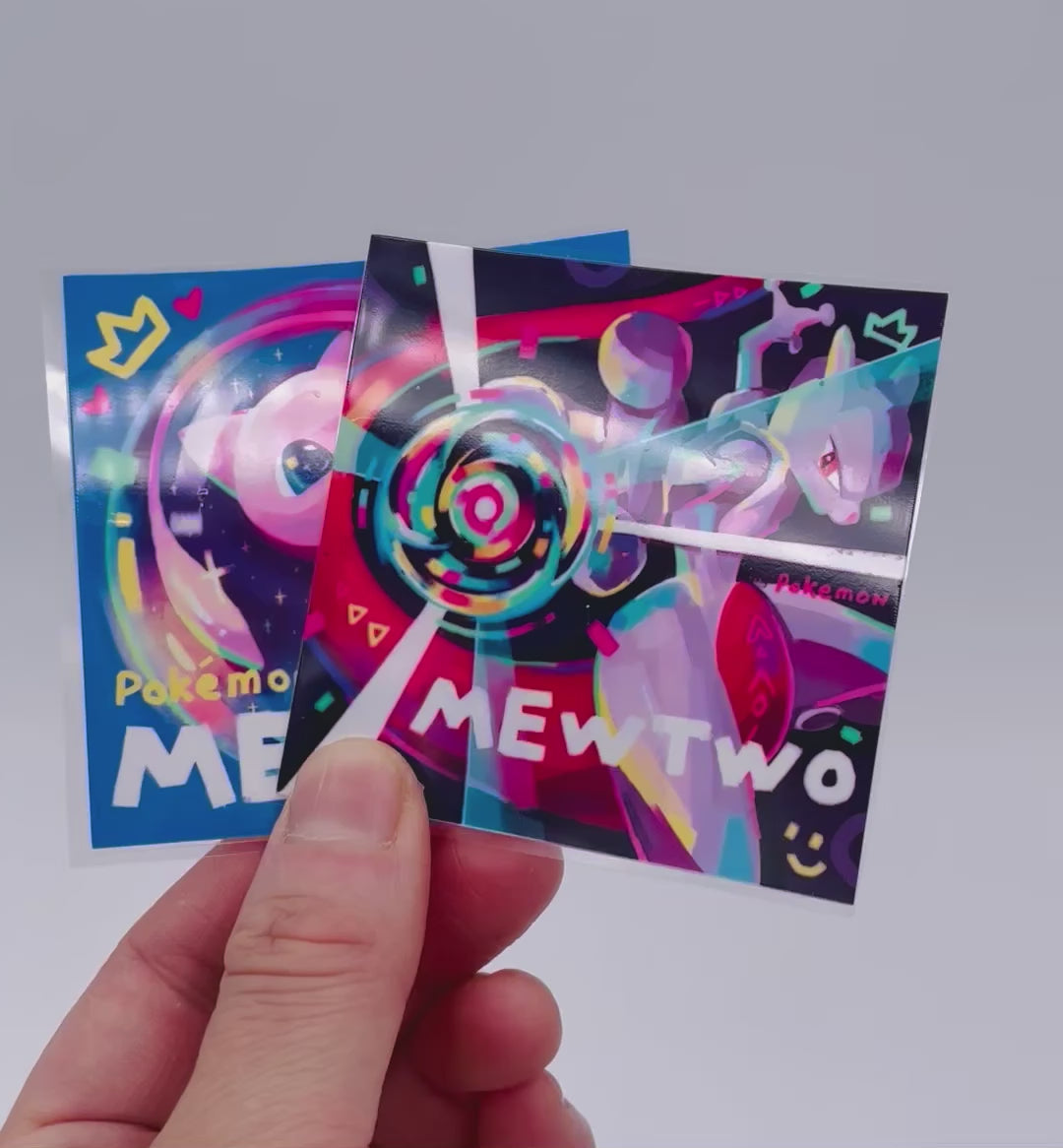 Mew & Mewtwo Stickers • Kawaii Vinyl Decals