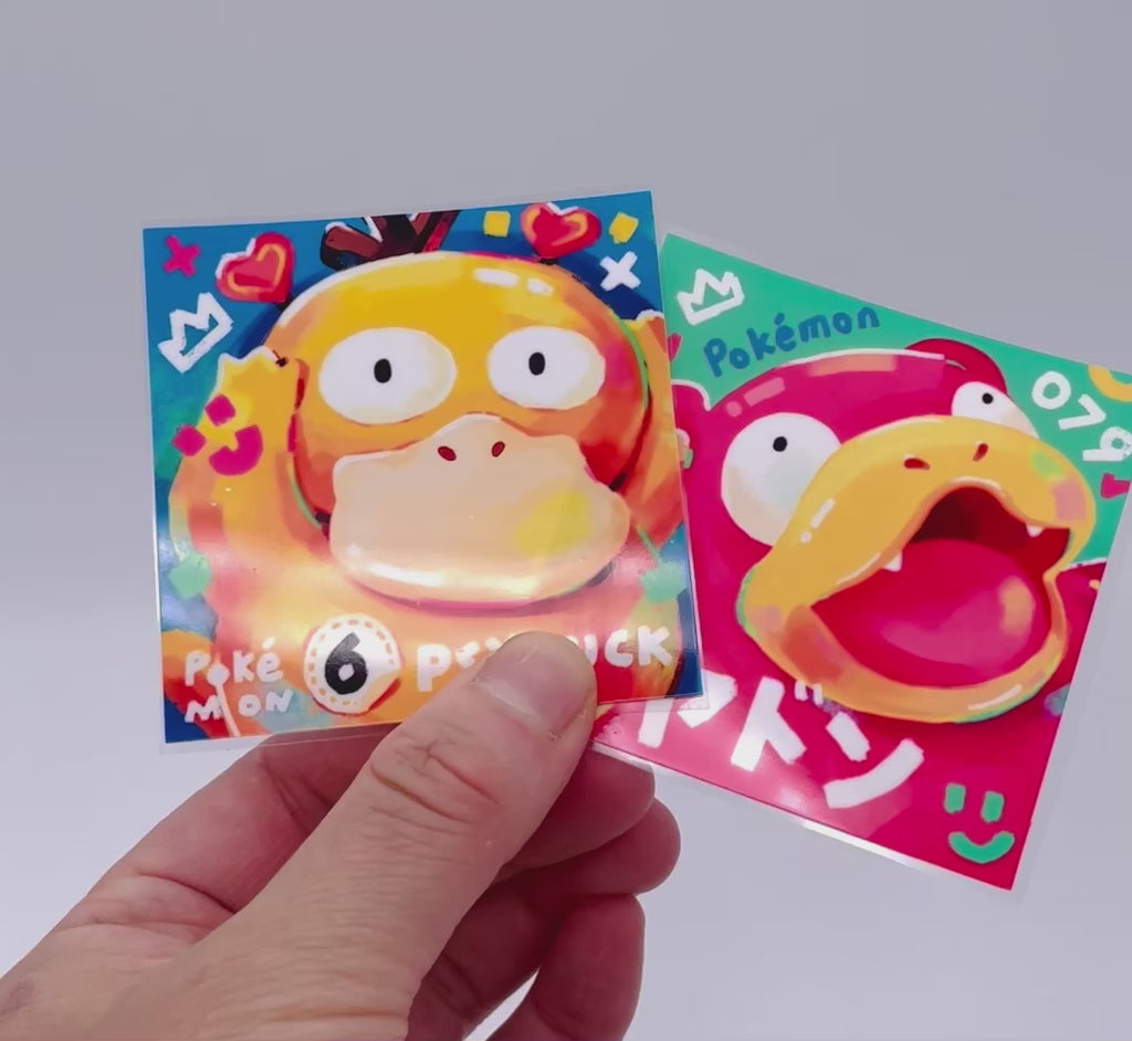Psyduck & Slowpoke Stickers • Kawaii Vinyl Decals