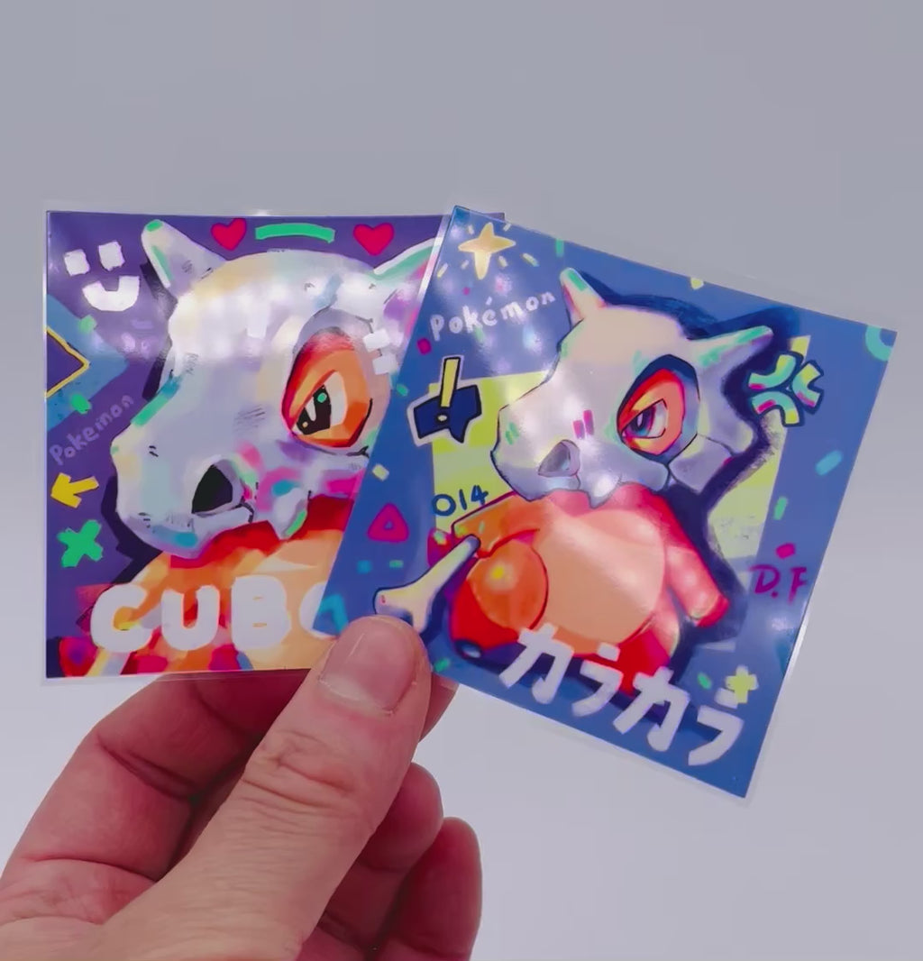 Cubone Stickers • Kawaii Vinyl Decals