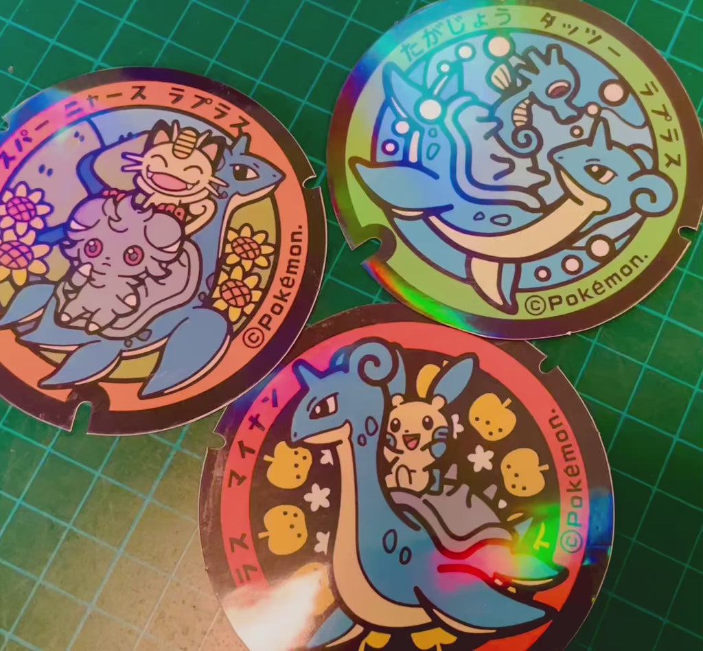 Lapras Poke-Lid Holographic Stickers Japan