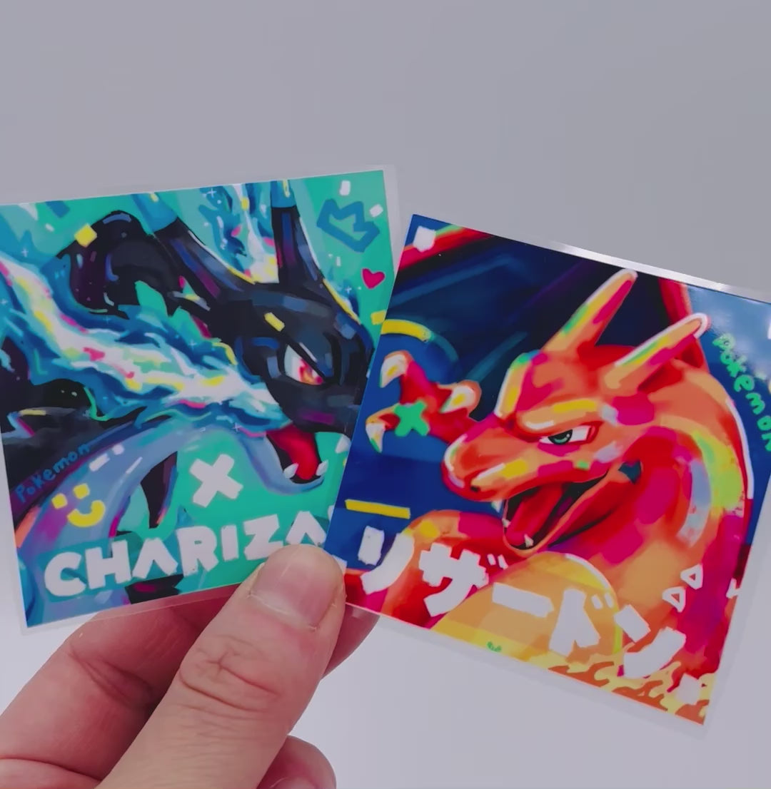 Charizard & Mega Charizard X Stickers • Kawaii Vinyl Decals