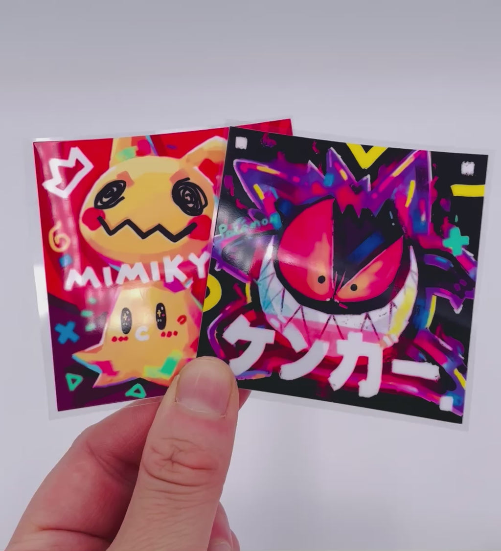 Gengar & Mimikyu Stickers • Kawaii Vinyl Decals