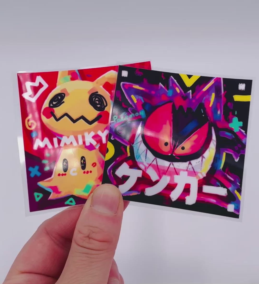 Gengar & Mimikyu Stickers • Kawaii Vinyl Decals