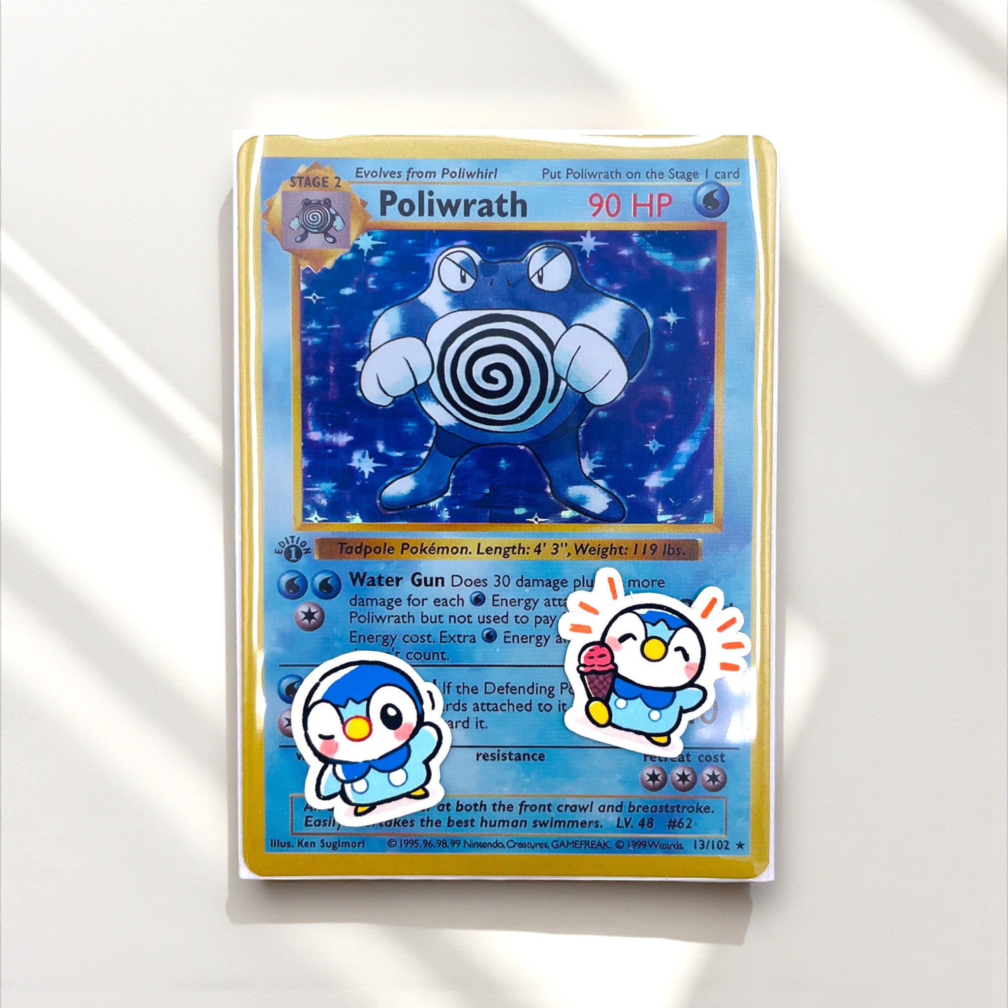 Piplup mini sticker set with 50 kawaii chibi mood stickers for journals planners and toploaders