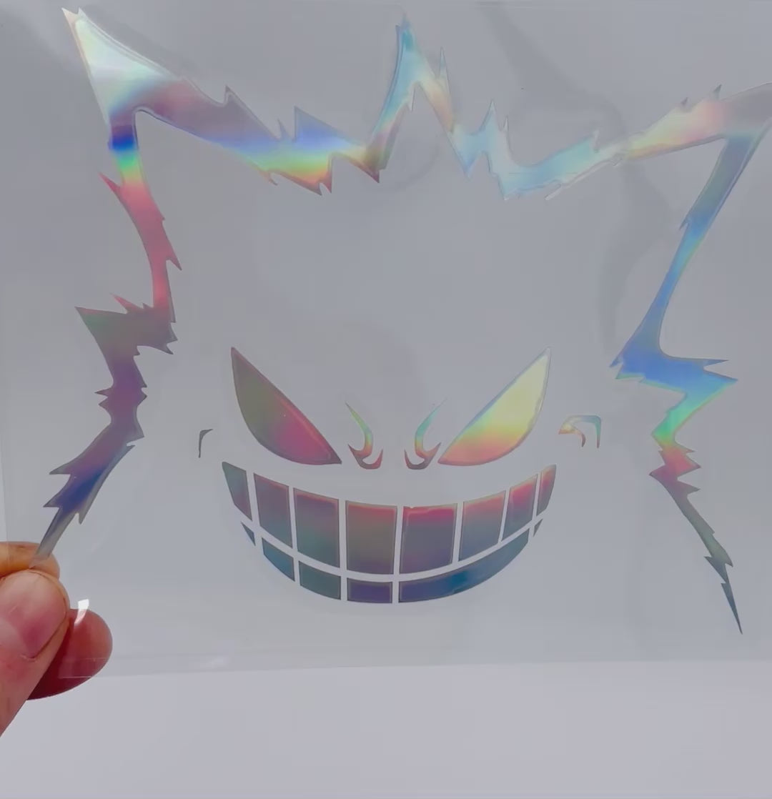 Holographic Gengar Vinyl Sticker Large Car Decal in Motion