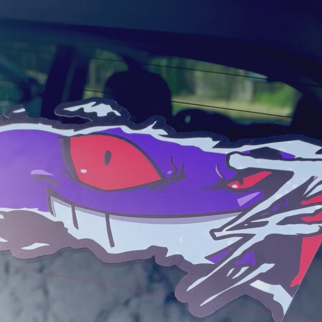 Gengar Peeking Car Decal • Large Premium Waterproof Vinyl Sticker