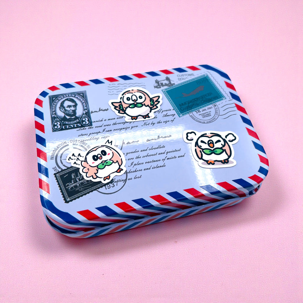 Rowlet mini sticker set for kawaii stationery collectors
