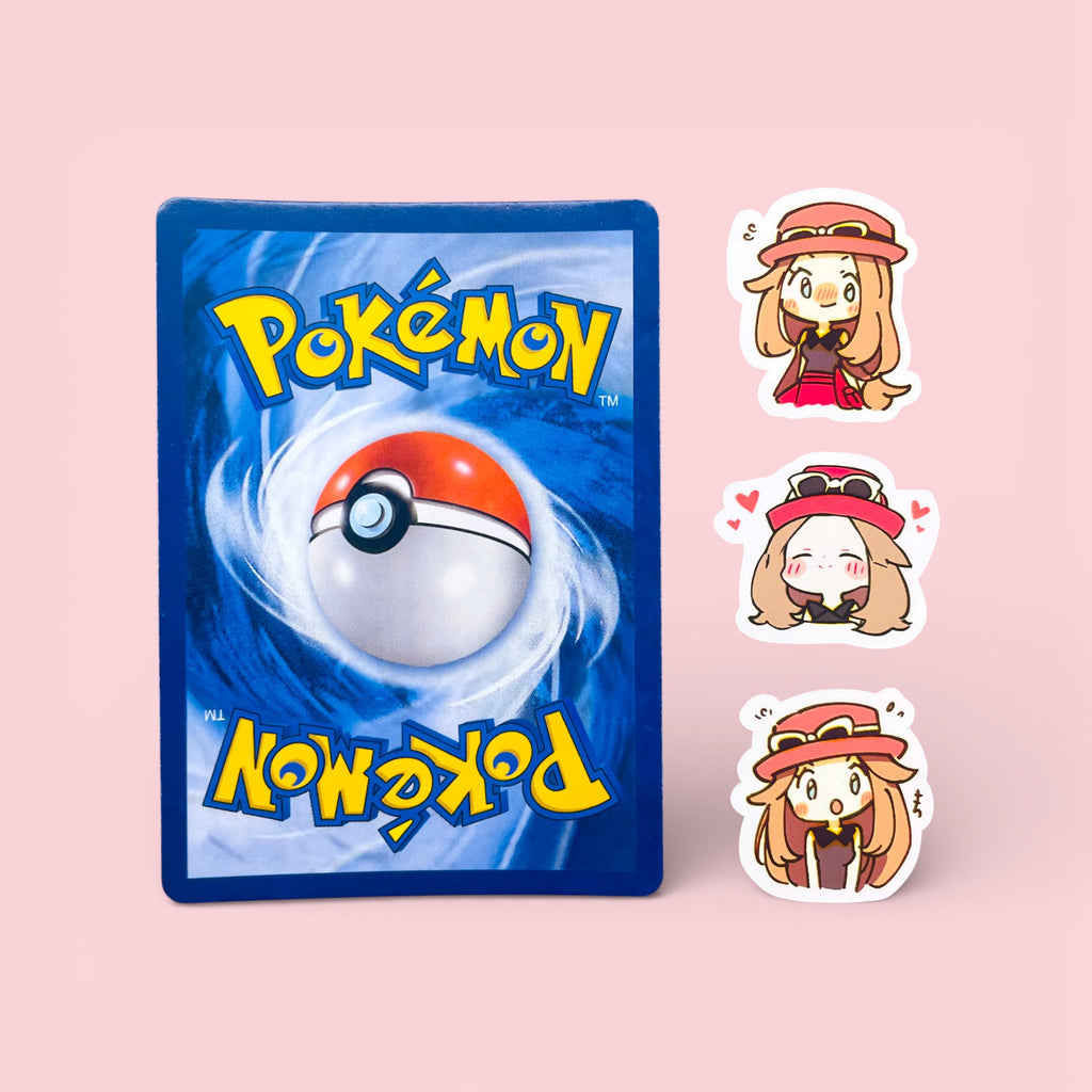 Serena chibi trainer stickers 2 to 3 cm shown for size comparison