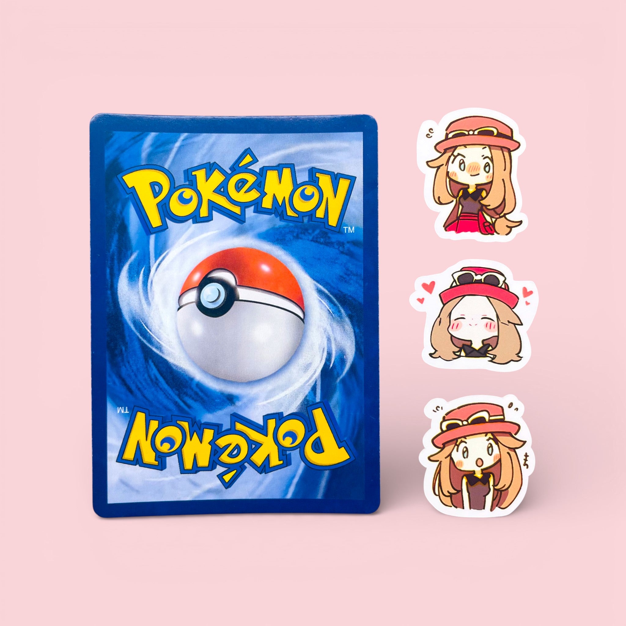 Serena chibi trainer stickers 2 to 3 cm shown for size comparison