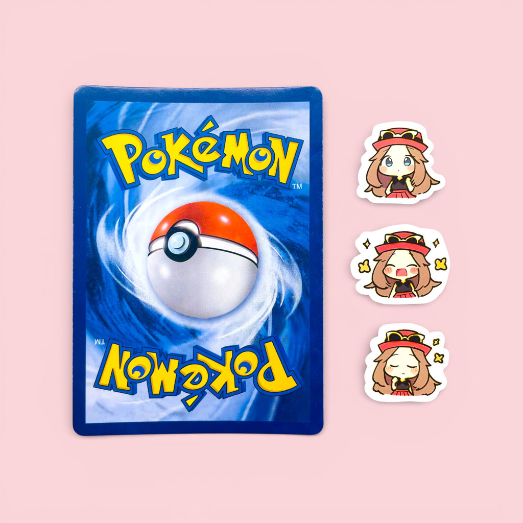 Serena chibi trainer stickers 2 to 3 cm shown for size comparison