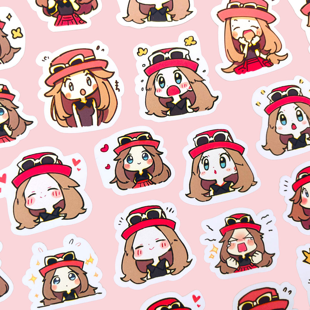 Serena chibi trainer sticker set with 40 kawaii mood stickers for journals planners and toploaders