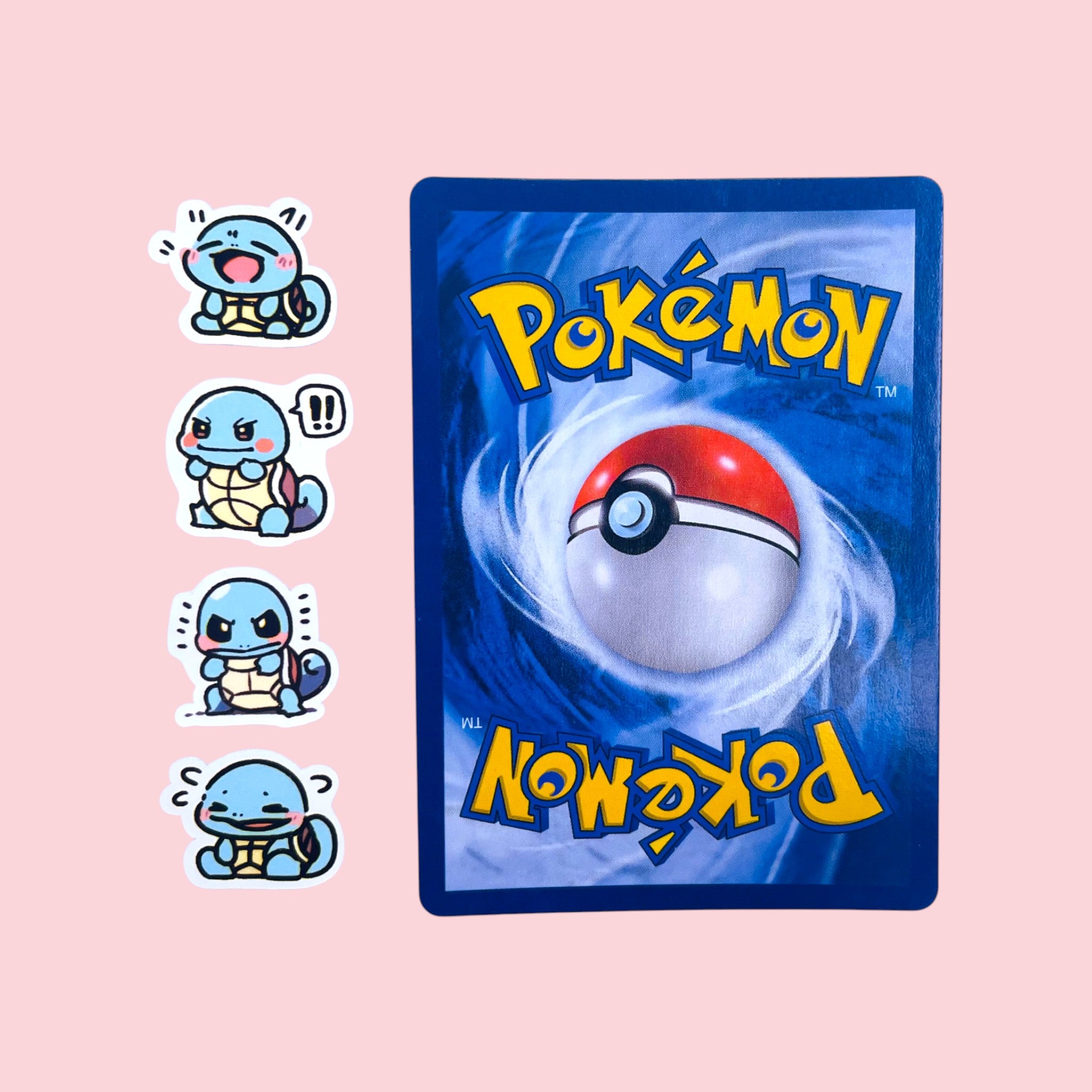 Tiny Squirtle mini stickers 2 to 2.5 cm shown for size comparison