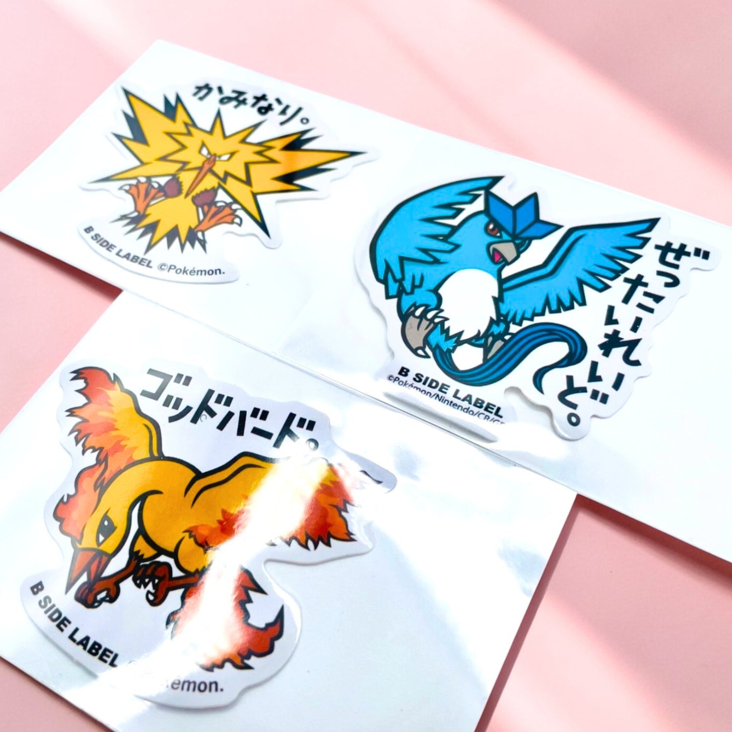 Zapdos Articuno Moltres B-side Label Japanese Stickers Large
