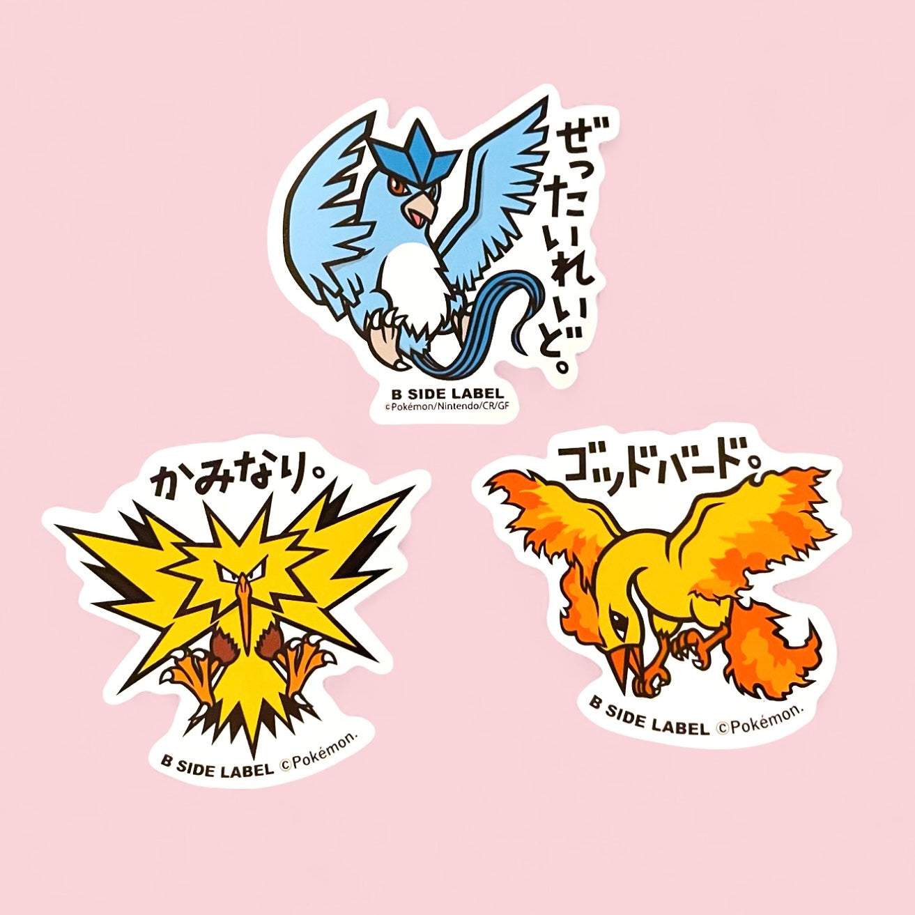 Zapdos, Articuno, and Moltres Japanese Stickers Canada